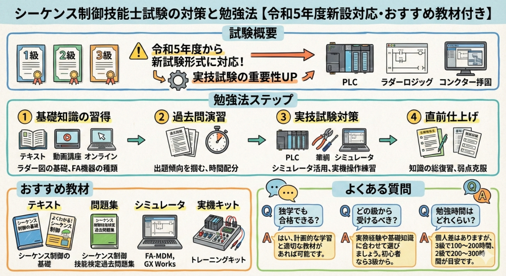 ? シーケンス制御技能士試験の対策と勉強法【令和5年度新設対応 